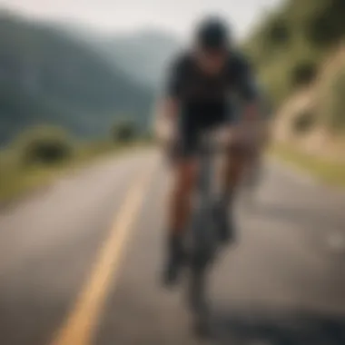 Cycling on a scenic road