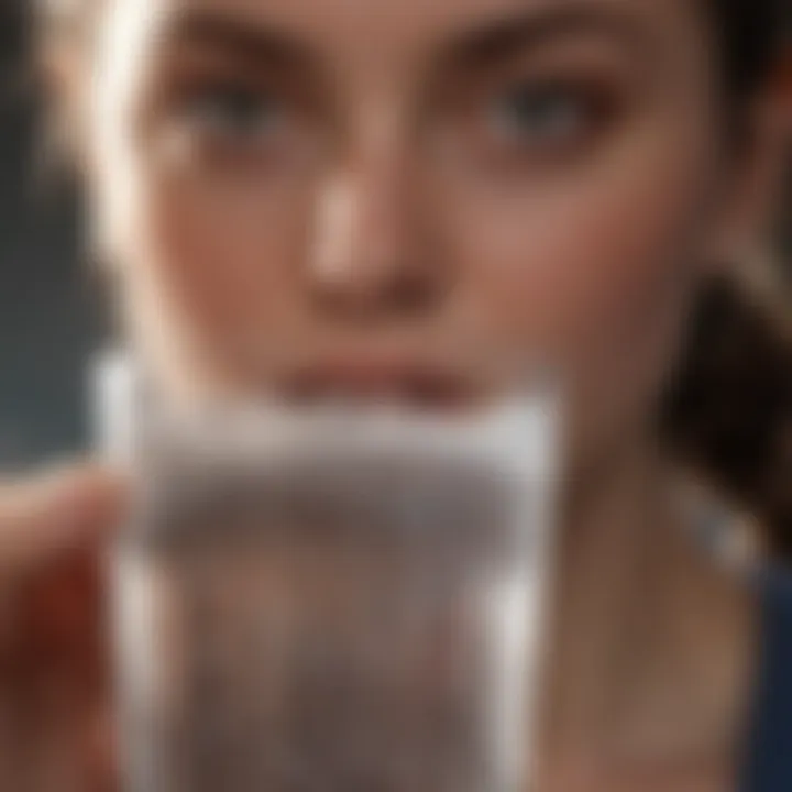 A glass of water emphasizing hydration