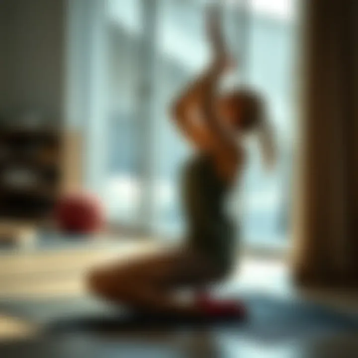 A person stretching their legs to alleviate cramps