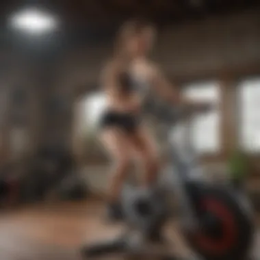 User demonstrating a high-intensity workout on Air Dyne bike