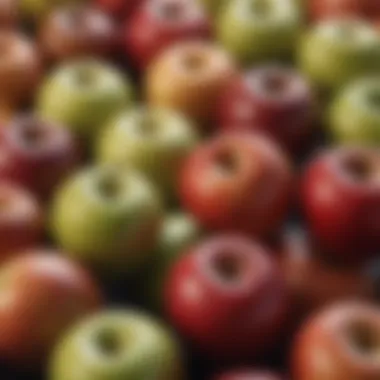 Various types of apples arranged artistically