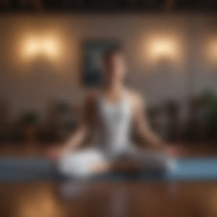 Person meditating on the floor to promote back health