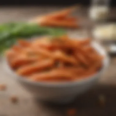 Carrots presented with a dip