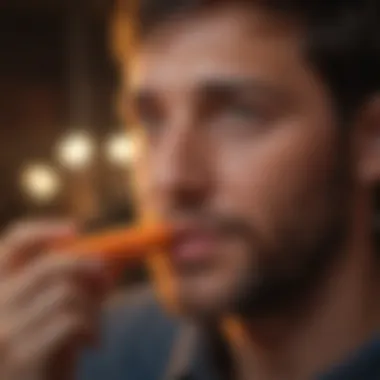 Enjoying Carrots as a Healthy Snack Person enjoying carrots as a snack