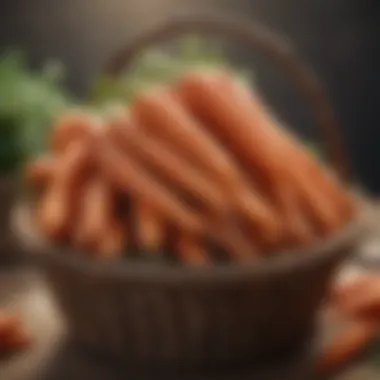 Fresh Carrots in a Basket Fresh carrots in a basket