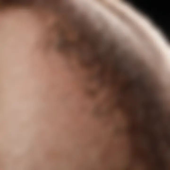 Illustration of hair growth patterns and ingrown hairs