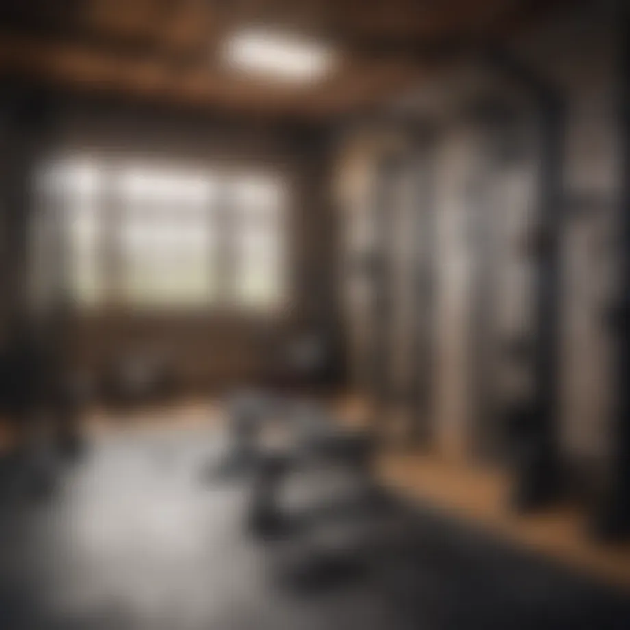 A well-equipped gym showcasing a bench and pull-up bar arrangement