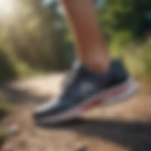 A pair of running shoes showcasing arch support technology