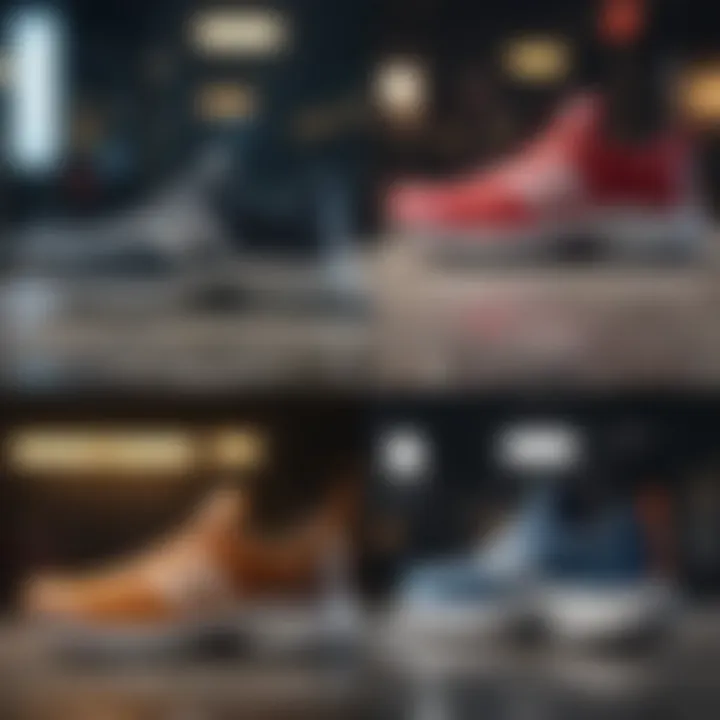 Comparison chart of various running shoe models