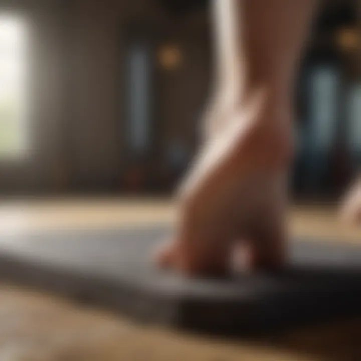Close-up of a foot with flat arches demonstrating the need for support