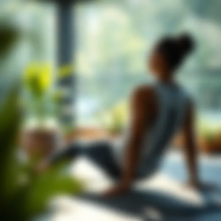 Serene exercise environment promoting wellness