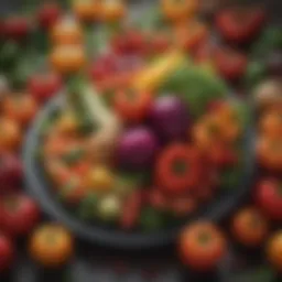 Colorful assortment of fresh vegetables promoting heart health