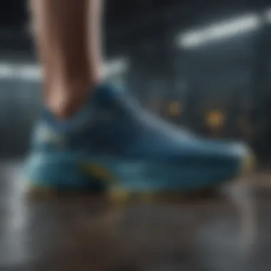 Close-up of Hoka shoe cushioning technology