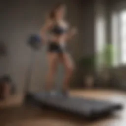 Compact and sleek design of a fold-up treadmill