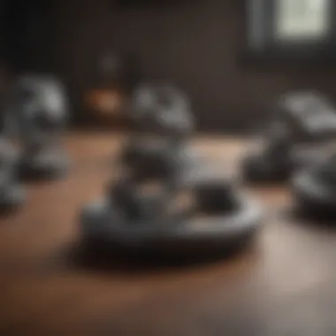Various types of posture correctors displayed on a table.