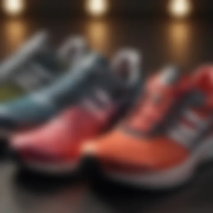 An array of top-rated running shoes lined up for comparison