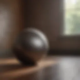 A vibrant stability ball placed against a wall, showcasing its versatility for core workouts.