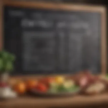 Nutritional information displayed on a chalkboard