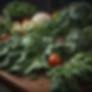 Selection of Fresh Vegetables A chef's selection of fresh vegetables including collard greens