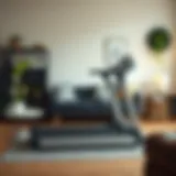 Compact treadmill in a stylish home setting