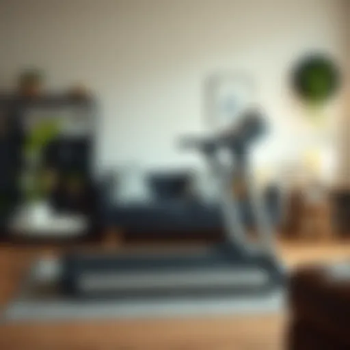 Compact treadmill in a stylish home setting