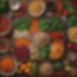Colorful assortment of legumes and vegetables representing slow carb choices