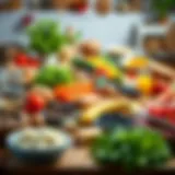 Nutritional Variety for Weight Loss Vibrant assortment of healthy foods on a table