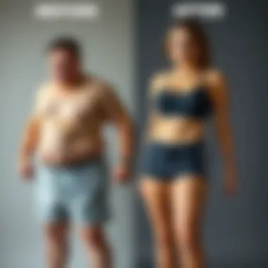 Visualizing Progress in Weight Loss Before and after journey of transformation