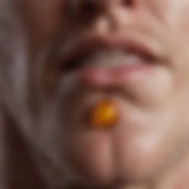 Close-up of herpes blister healing