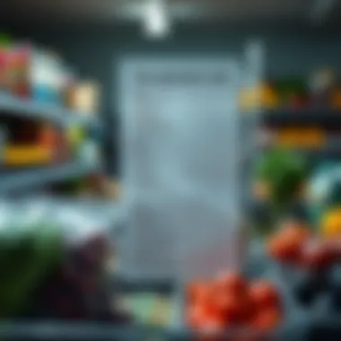 Neatly organized grocery list with various food items categorized