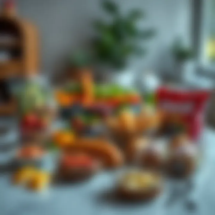 A selection of healthy snacks arranged on a table, highlighting nutritious choices