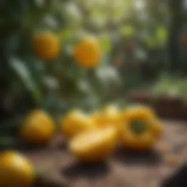 Growing yellow peppers in a garden setting