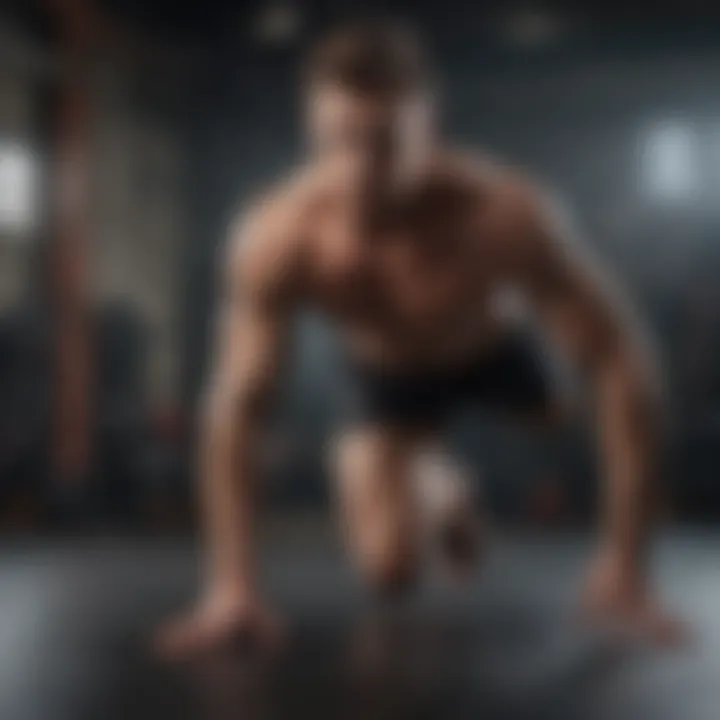 Detailed focus on core strength through body weight techniques