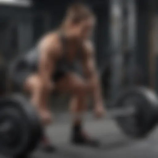 Focused individual performing a deadlift with proper form