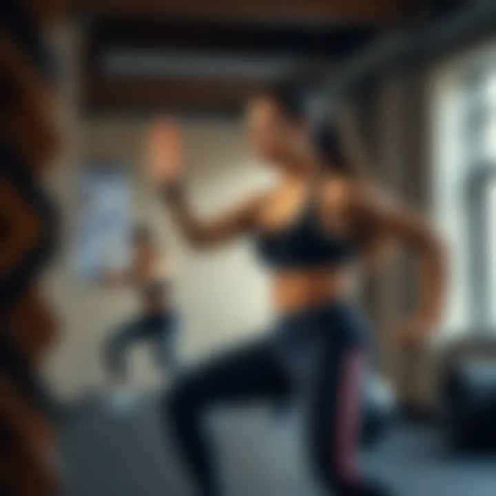 Dynamic Workout Routine An individual engaging in a dynamic workout routine showcasing fitness diversity