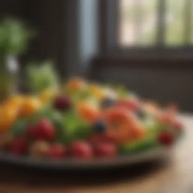 A colorful plate showcasing a variety of fruits and vegetables.