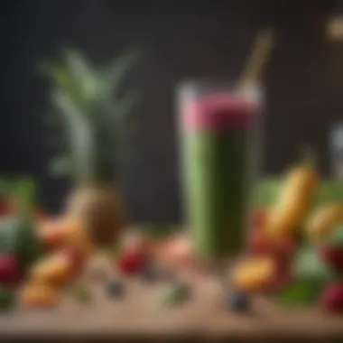 Fresh Ingredients for Nutrient-Rich Smoothies A vibrant array of fresh fruits and vegetables ready for smoothie creation