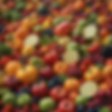 Colorful array of fruits and vegetables