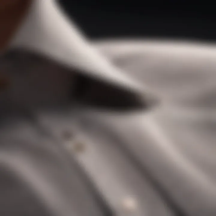 Close-up of high-quality fabric used in dress shirts for lifters