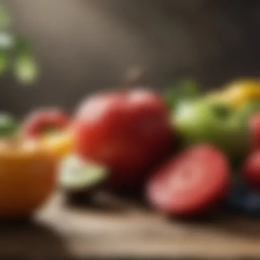 Colorful fruits and vegetables promoting health