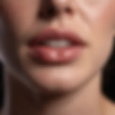 Understanding Symptoms of Cold Sores Close-up of cold sore on lip highlighting symptoms