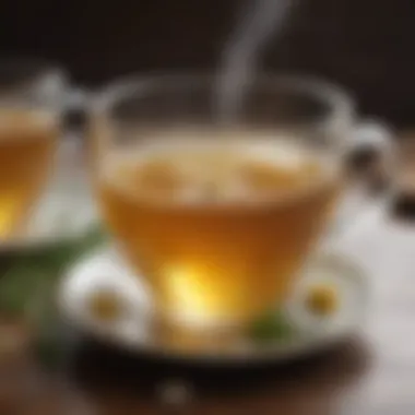 A steaming cup of chamomile tea