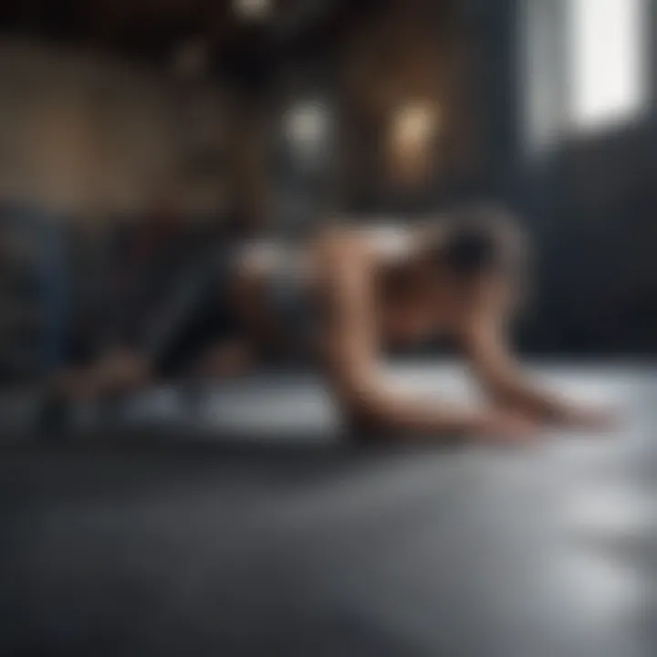 Demonstrating a side plank for enhancing lateral core stability