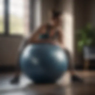 Stability Ball Exercise for Core Muscles Illustration of a stability ball exercise enhancing core muscles