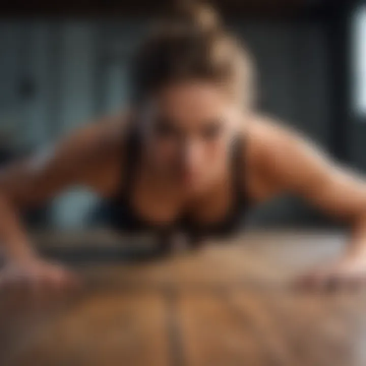 A person performing a plank exercise for core strength