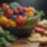 Colorful assortment of fresh vegetables and fruits