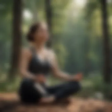 A person meditating in nature