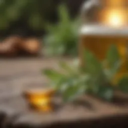 Close-up of a soothing herbal remedy for fever blisters