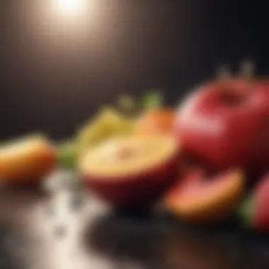 Fresh fruits rich in vitamins