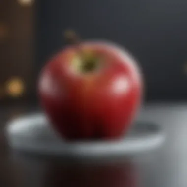 The Balance of Health: Apple An apple with a measuring tape, symbolizing the balance between health and portion control.
